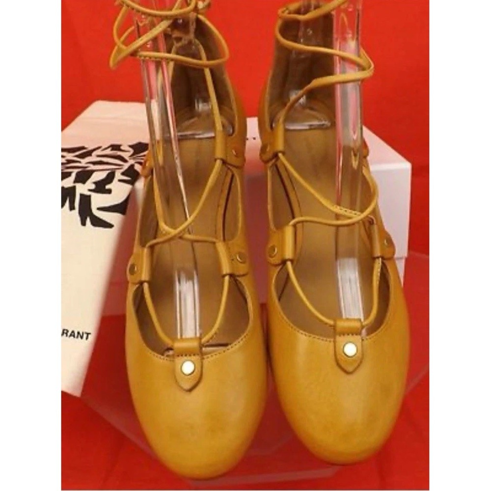 Isabel Marant Oiled Leather Lace-Up Strappy Sandal Ballet Flat 36 5.5/6